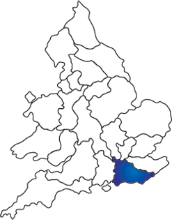 Map of English and Welsh RC dioceses with Arundel and Brighton highlighted