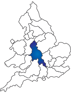 Map of English and Welsh RC dioceses with Birmingham highlighted