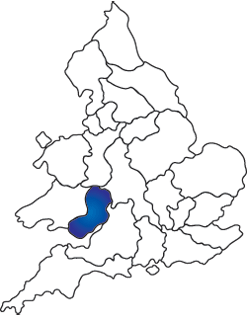 Map of English and Welsh RC dioceses with Cardiff highlighted