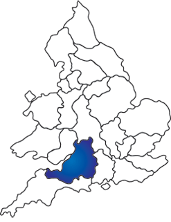 Map of English and Welsh RC dioceses with Clifton highlighted