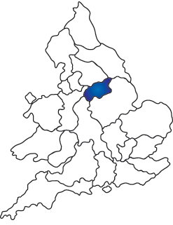 Map of English and Welsh RC dioceses with Hallam highlighted