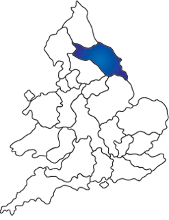 Map of English and Welsh RC dioceses with Middlesborough highlighted