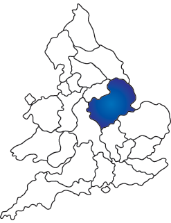 Map of English and Welsh RC dioceses with Nottingham highlighted
