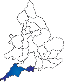 Map of English and Welsh RC dioceses with Plymouth highlighted